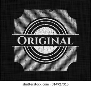 Emblema original de tiza escrito en una pizarra