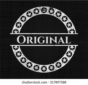 Original chalk emblem written on a blackboard