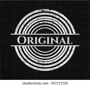 Original-Kreide-Emblem auf der Tafel