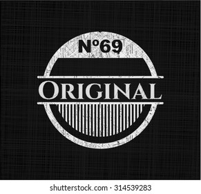 Original chalkboard emblem on black board