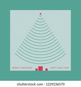 Original Christmas card inspired by wireless technologies. Easy to edit EPS10 with layers. Vector illustration. Winter holiday card design.