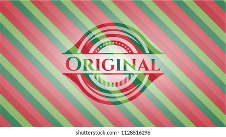 Original christmas colors style badge.
