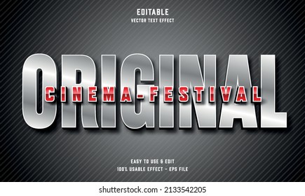 original cinema festival editable text effect with modern and simple style, usable for logo or campaign title