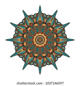 original circle ornament. mandala design. vector illustration. color