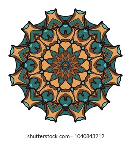 original circle ornament. mandala design. vector illustration. color