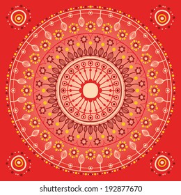Original circle-ornament in red tones