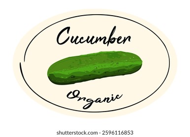 Original classic label with Pickled Cucumber and beige backdrop.