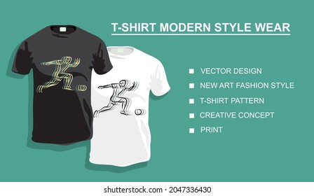 Original collection, typography, vector design, new art fashion style print Footballer icon, creative concept, t-shirt pattern. Your photo.