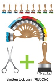 Original Color guide form of brushes. Put your color and cut