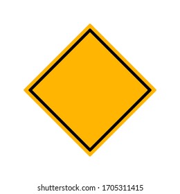 Original Color Road Sign Yellow Square Blank , Isolated on Transparent Background,Vector Illustration