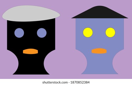 Originale bunter Charaktere, Vektorgrafik für Videospiele, Animation etc.