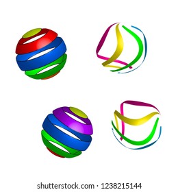 Original colorful decorations isolated by white background.