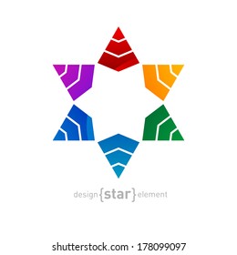 The Original colorful Star of David, vector illustration on white background