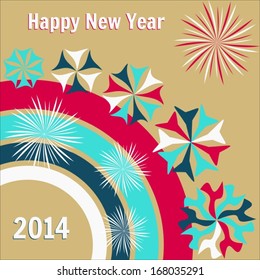 Original colorful vector happy new year 2014 card
