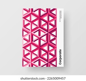 Original company brochure vector design layout. Fresh mosaic hexagons leaflet concept.