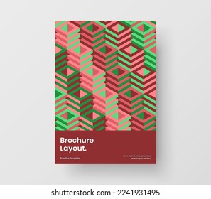 Original company cover A4 design vector concept. Abstract mosaic pattern corporate brochure layout.