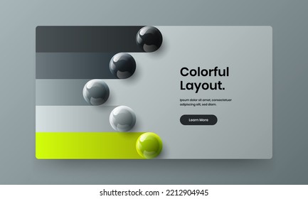 Original company cover vector design template. Modern realistic spheres flyer layout.
