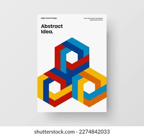 Original company identity A4 design vector layout. Simple geometric shapes handbill concept.