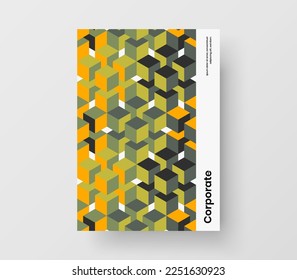Original company identity A4 vector design illustration. Modern geometric pattern magazine cover template.