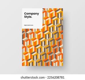 Original company identity design vector concept. Modern mosaic hexagons flyer illustration.
