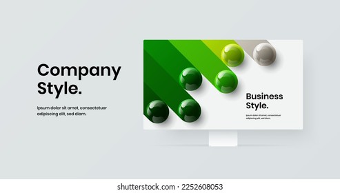 Original computer display mockup landing page illustration. Clean web banner vector design layout.