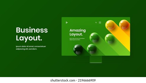 Original computer display mockup presentation template. Modern web banner design vector concept.