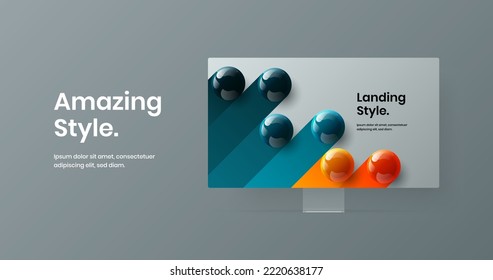 Original computer display mockup site illustration. Isolated website design vector template.