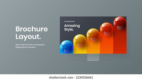 Original computer display mockup site illustration. Isolated presentation design vector layout.