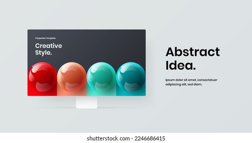 Original computer display mockup site screen template. Premium banner design vector concept.