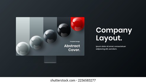 Original computer monitor mockup site screen illustration. Unique presentation design vector template.
