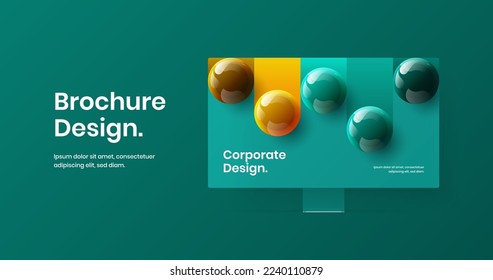 Original computer monitor mockup web banner template. Isolated website vector design illustration.