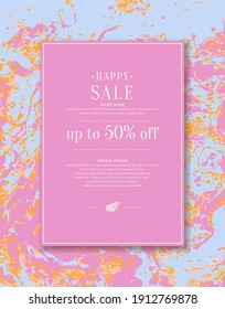 Original concept of the discount sale poster. Sale banner. A template for placing your information and text. Advertising design in a modern style. Vector illustration with graphic elements.