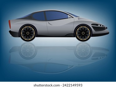 Original concept of a futuristic sports car prototype design.