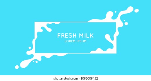 The Original Concept Poster To Advertise Milk. Vector Sticker.