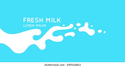 The original concept poster to advertise milk. Vector sticker.