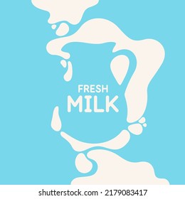 The original concept poster to advertise milk. Vector illustration. Poster for sale of fresh natural milk.