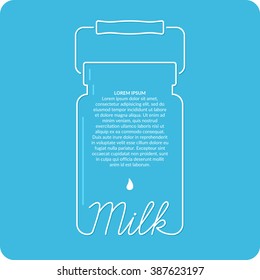 The original concept poster to advertise milk. Vector illustration.