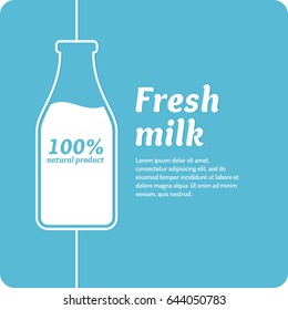 The original concept poster to advertise milk. Vector illustration.