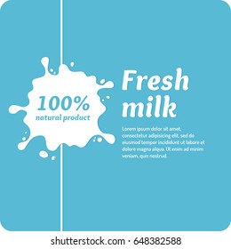 The original concept poster to advertise milk. Vector illustration.