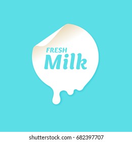 The Original Concept Poster To Advertise Milk. Vector Sticker.