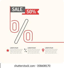 Original concept poster discount sale. Sale banner. Vector illustration