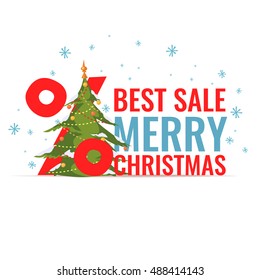 Original concept poster discount sale. Christmas banner. Vector illustration