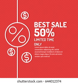 Original concept poster discount. Sale banner. Vector illustration