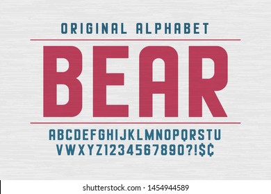 Original condensed alphabet, creative characters set. Vector illustration
