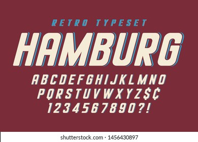 Original condensed alphabet, creative characters set. Vector illustration