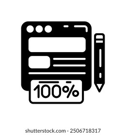 Contenido original Icono de glifo, Ilustración vectorial
