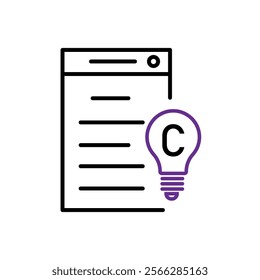 Original content linear icon. Engaging text for e commerce. Copywriting services. Writing article. Thin line customizable illustration. Contour symbol.