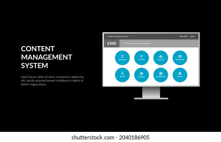 Original Content Management System. CMS. Vector Illustration.