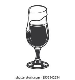 Original contour illustration of a glass for beer or wine. Coloring