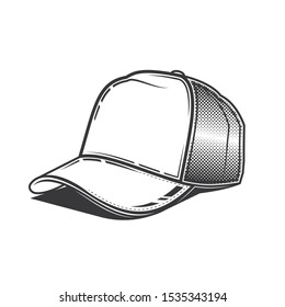 Original contour illustration of a stylish cap. Coloring